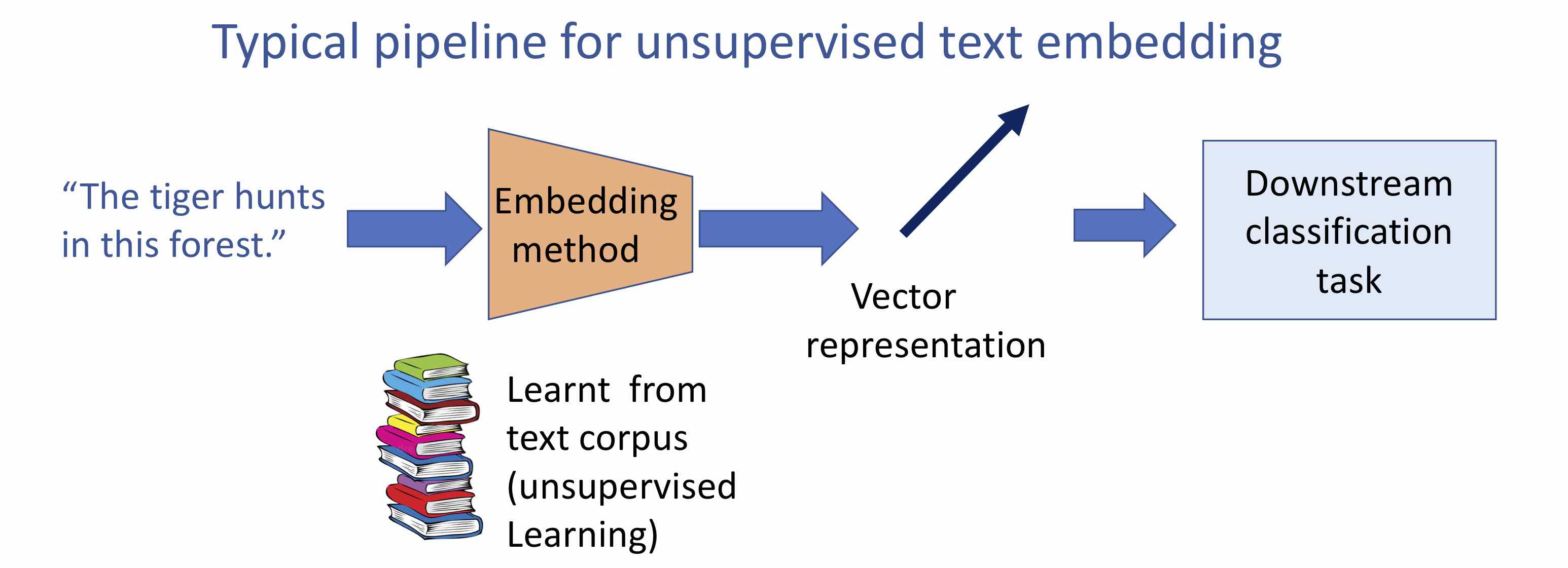 How are text embeddings used in downstream classification task.